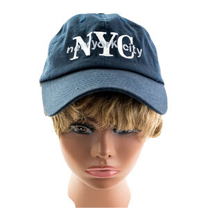 By Elidan New York NYC Hat Unisex One-Size Adjustable Navy-Blue Baseball Cap